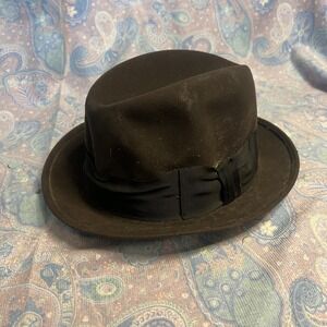 Dark Brown Royal Stetson Vintage Fedora 6 7/8 No Feather Please Read Description